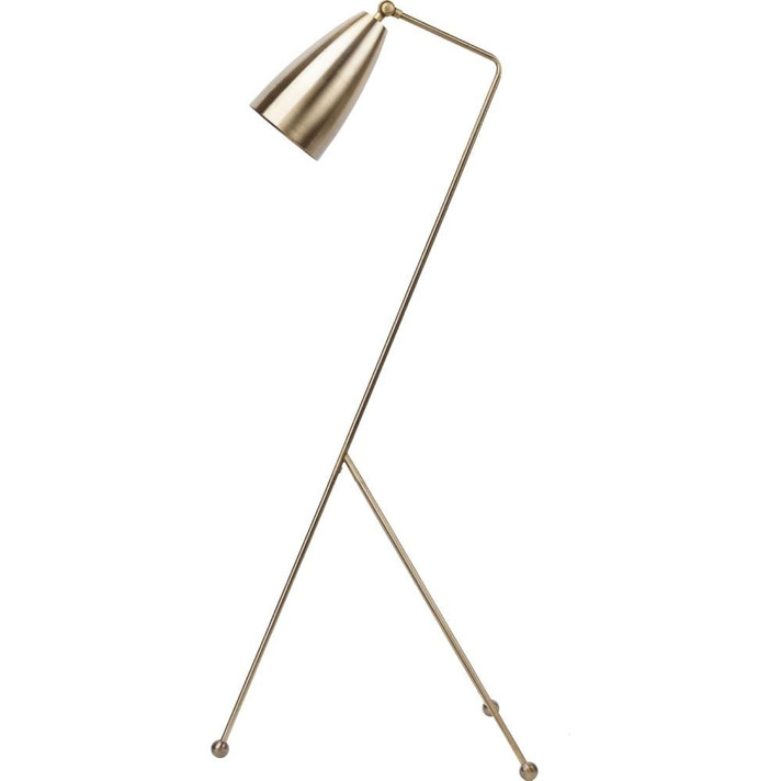 Grasshopper Modern Floor Lamp, Brass