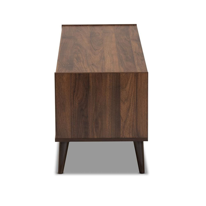 Takashi Mid Century Walnut and Brown Wood TV Stand