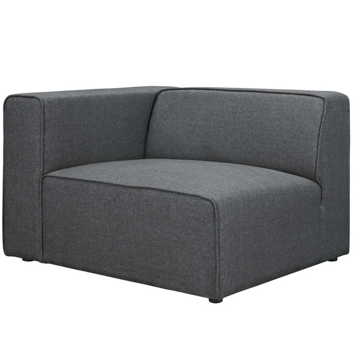 Mingle 5 Piece Upholstered Fabric Sectional Sofa Set, Gray