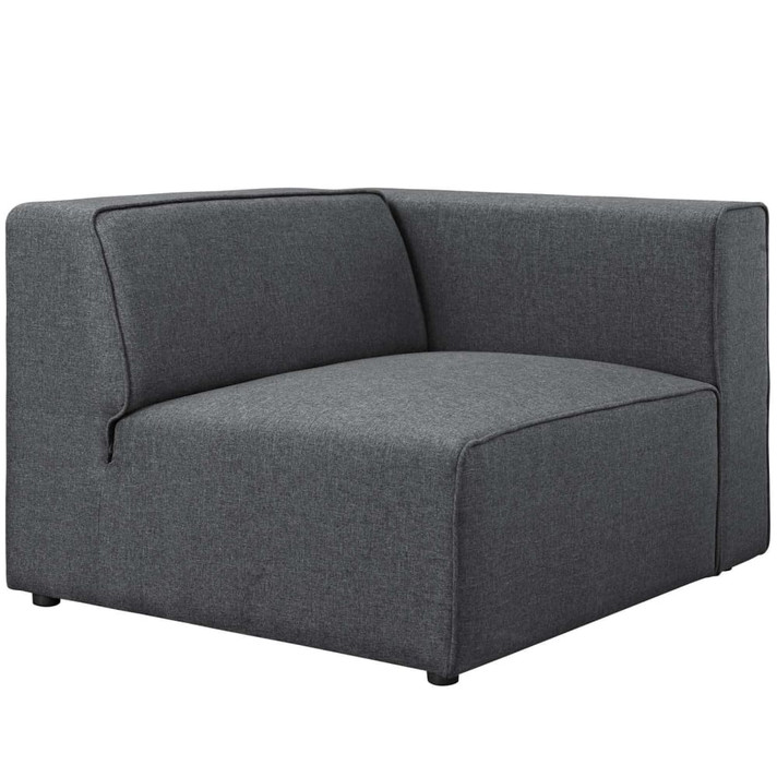 Mingle 5 Piece Upholstered Fabric Sectional Sofa Set, Gray