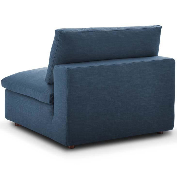 Crux Down Filled Overstuffed 4 Piece Sectional Sofa, Azure