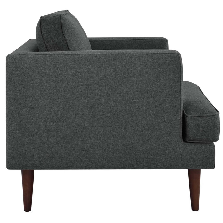 Agile Upholstered Fabric Armchair, Gray