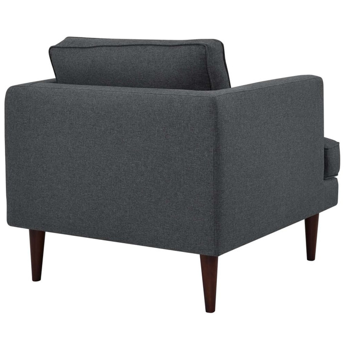 Agile Upholstered Fabric Armchair, Gray