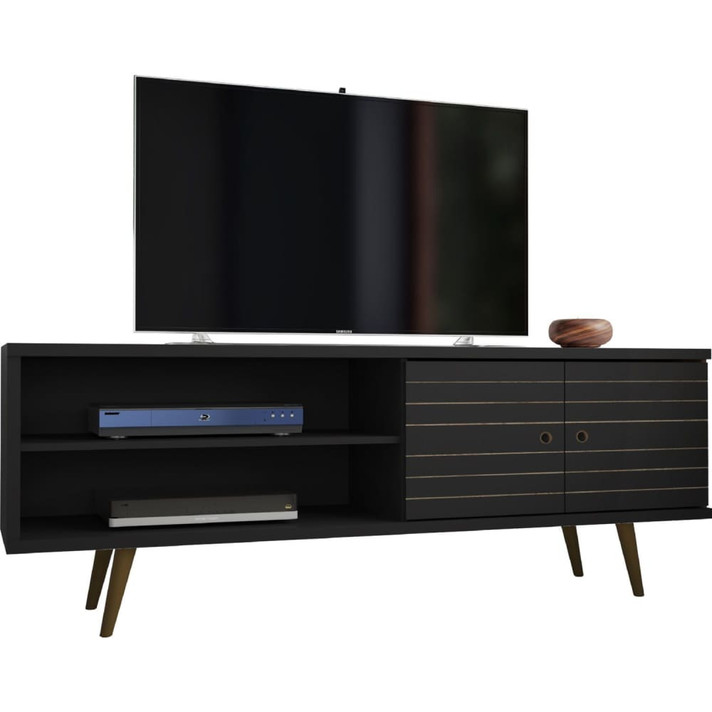 Libby Mid Century TV Stand, Line Black 63"