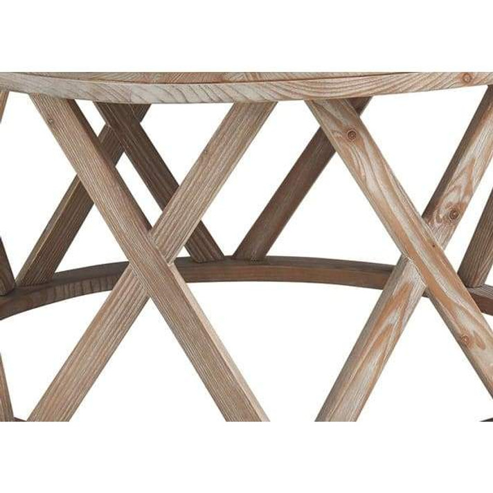 Jessica Wood Plank Coffee Table With X Base