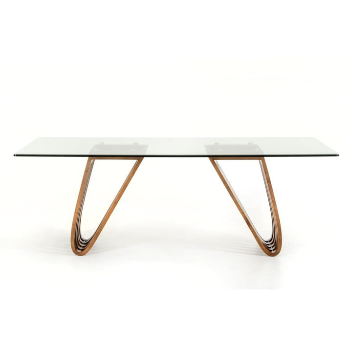 Draper Walnut and Glass Dining Table