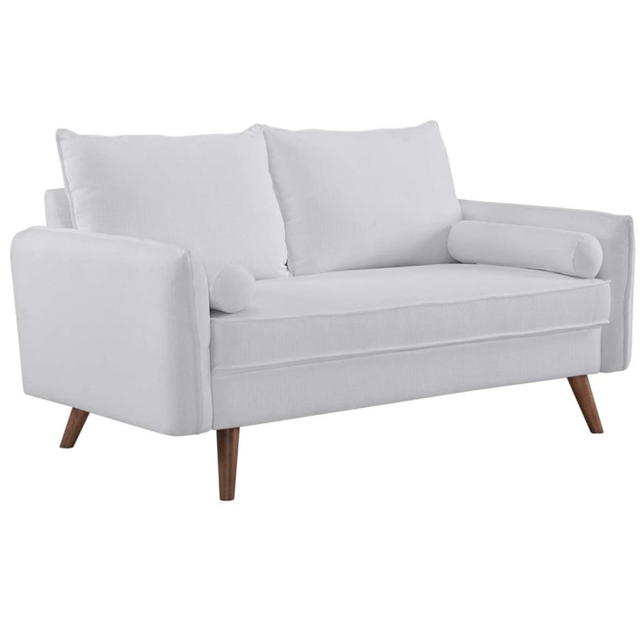 Revive Upholstered Fabric Loveseat, White