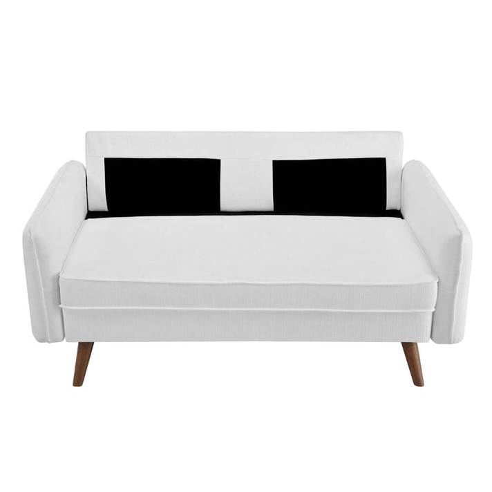 Revive Upholstered Fabric Loveseat, White