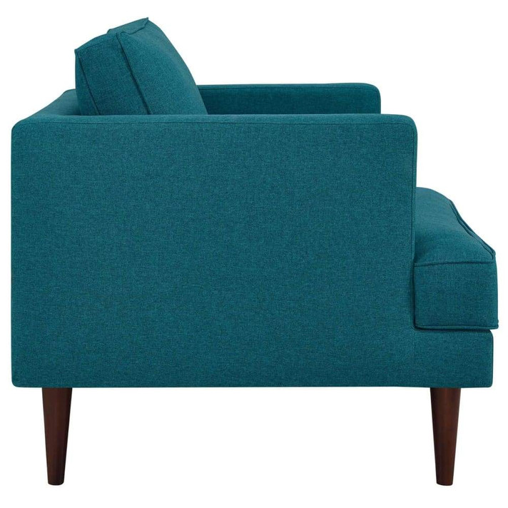 Agile Upholstered Fabric Armchair, Teal