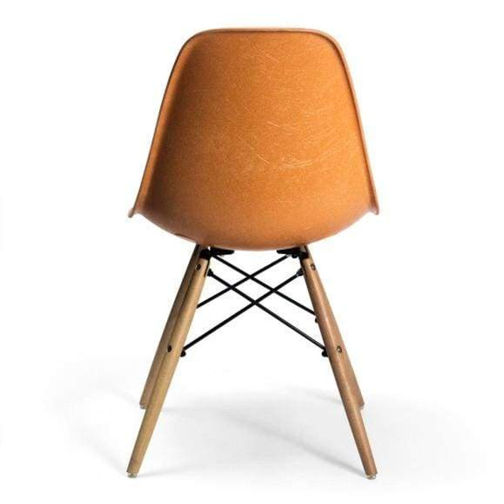 Designdistrict Retro Side Chair, Orange Fiberglass, Set of 2