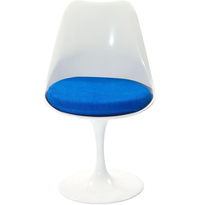 Pedestal Design Dining Fabric Side Chair, Blue