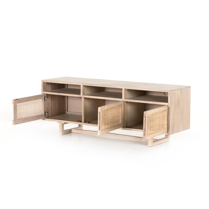 Carmelita Media Console, White Wash Mango