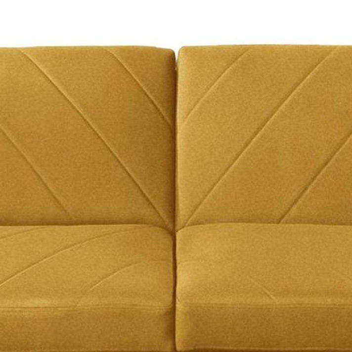 Jessie Convertible Sofa With Chevron Pattern, Yellow