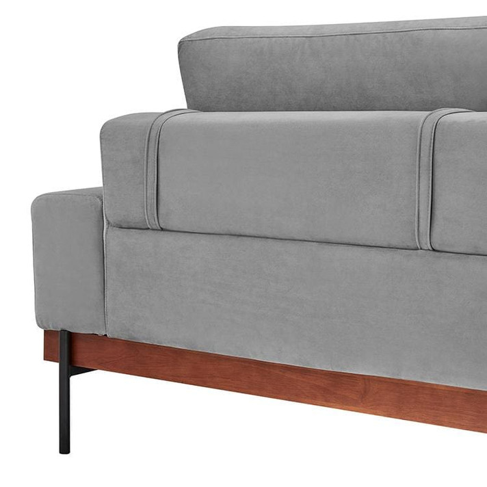 Mohave 86" Grey Velvet Sofa