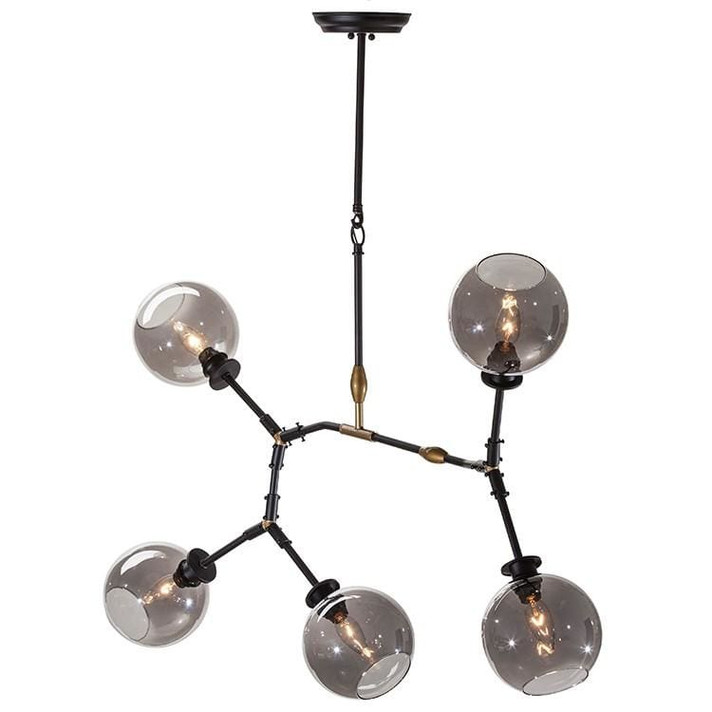 Atom 5 Pendant Chandelier, Grey