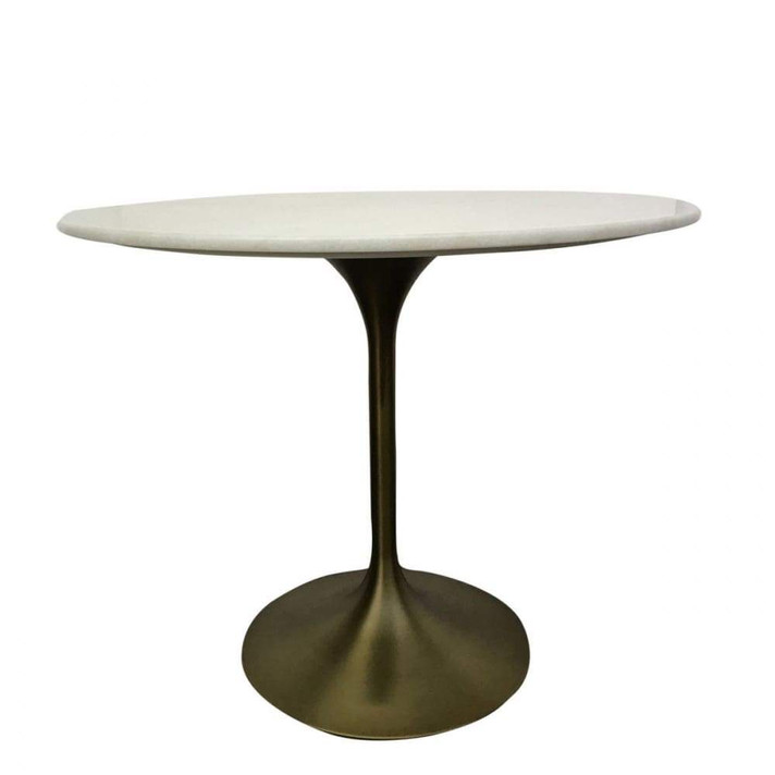 Calvin White Marble and Gold Dining Table