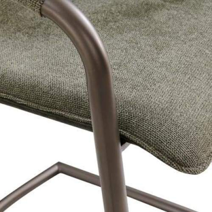 Indy Counter Stool Silver Frame Sage Green and Velvet Green, Set of 2
