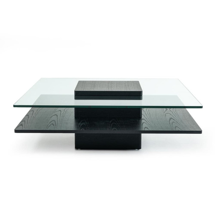 Emulsion Black Oak Glass Coffee Table