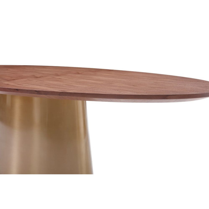 Emerson Walnut & Brass Oval Dining Table