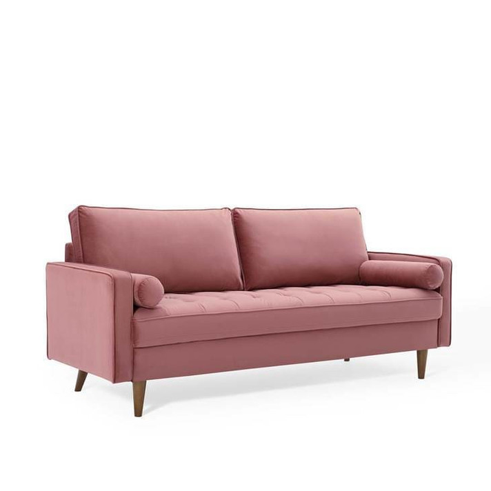 Thoreau Performance Velvet Sofa, Dusty Rose