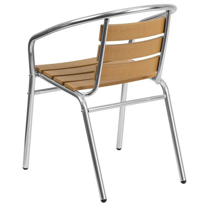 Ernesto Aluminum Triple Slat Faux Teak Outdoor Chair