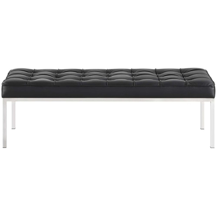 Loft Leather Bench, Black