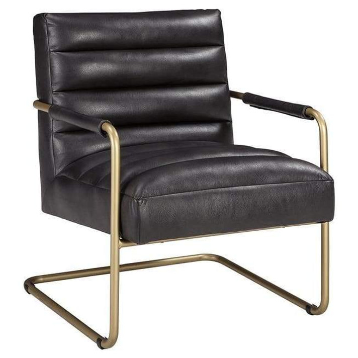 Mathis Eco-Leather Cantilever Chair, Gold and Black