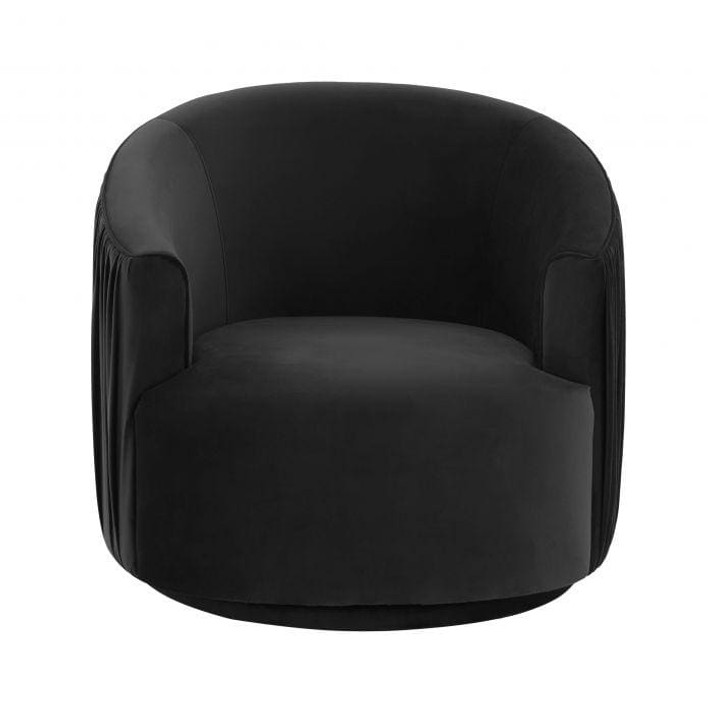 Lowery Black Pleated Swivel Chair