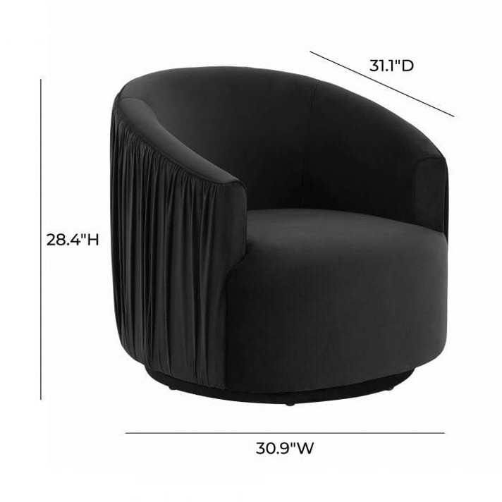 Lowery Black Pleated Swivel Chair