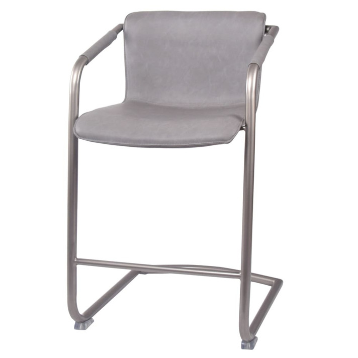 Indy PU Leather Counter Stool-Gray Set of 2