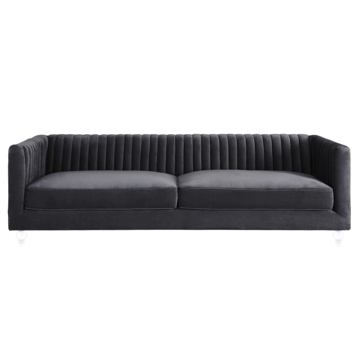 Aviator Grey Velvet Sofa