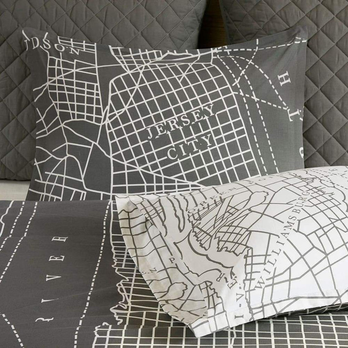 Manhattan Reversible 7-Piece Printed Cotton Queen Comforter Set