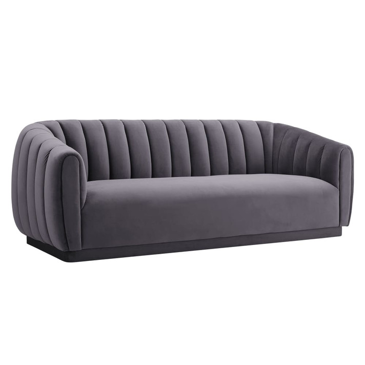 Arno Grey Velvet Sofa