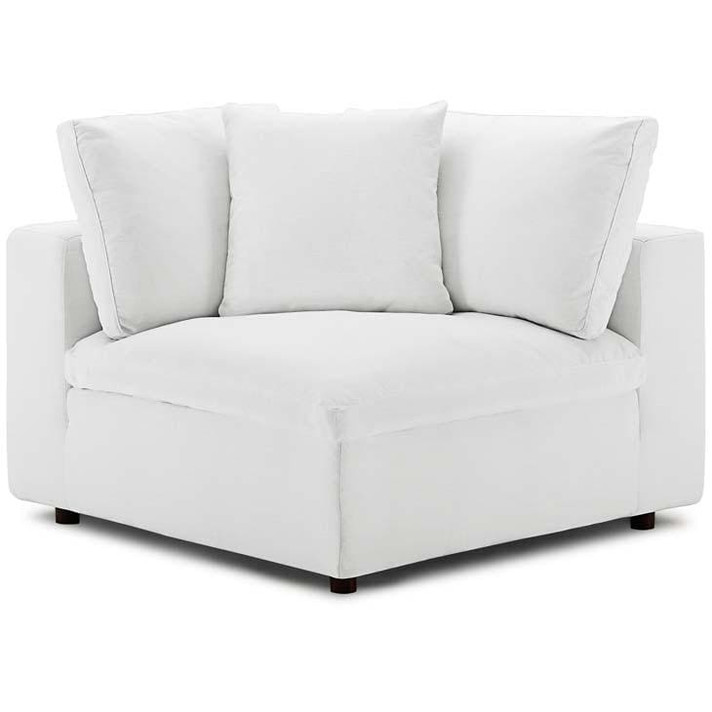 Crux Down Filled Overstuffed 4 Piece Sectional Sofa, White