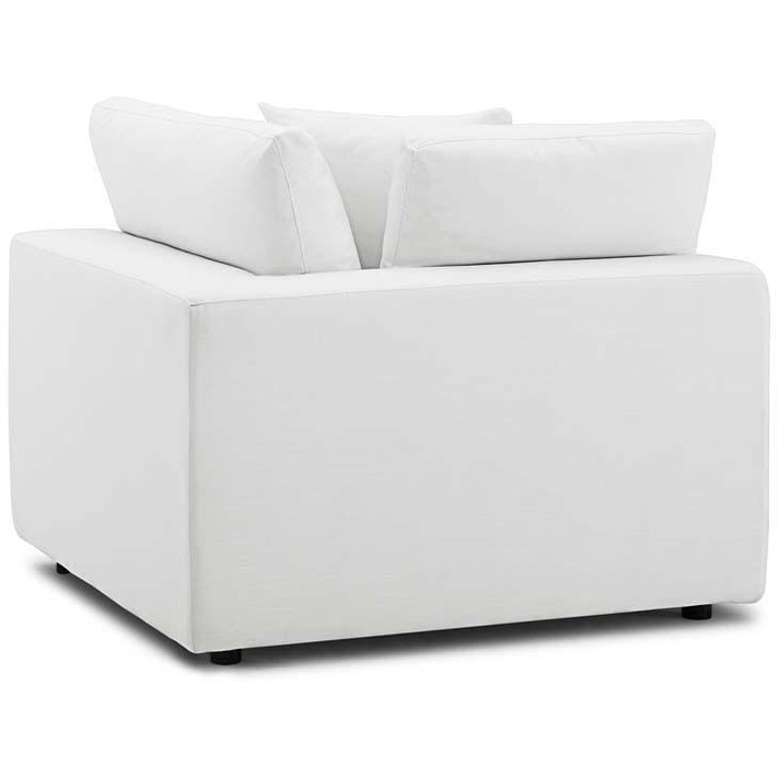 Crux Down Filled Overstuffed 4 Piece Sectional Sofa, White