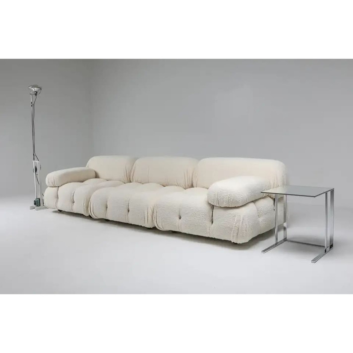 Bellini Modular Sofa, Right Armrest Chair, Cream White Boucle