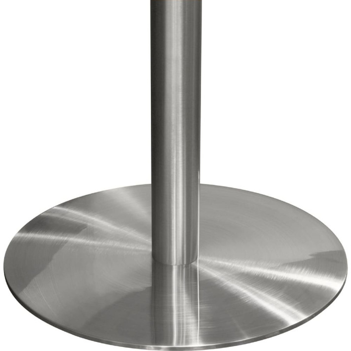Stella 36" Round Bar Height Table, Brushed Silver