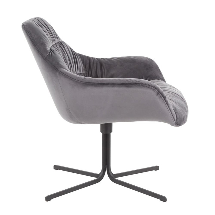 Thurston Lounge Chair, Gray Velvet