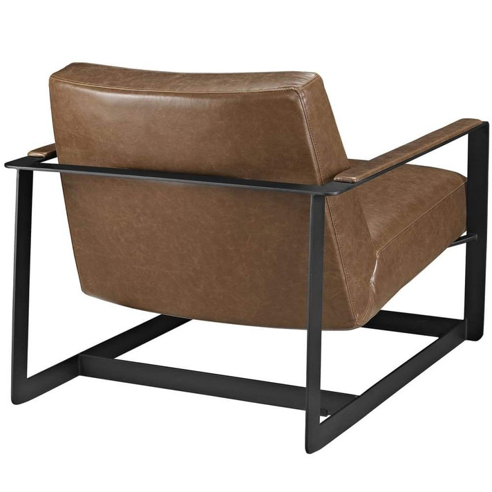 Seg Upholstered Vinyl Accent Chair Brown