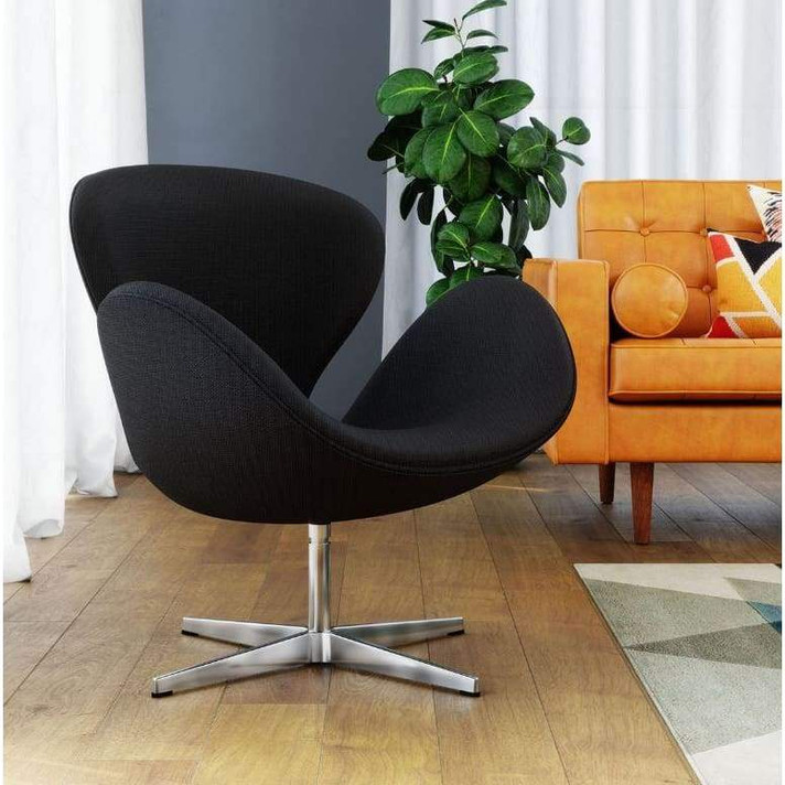 Jacobsen Swan Chair, Black Pearl Fabric