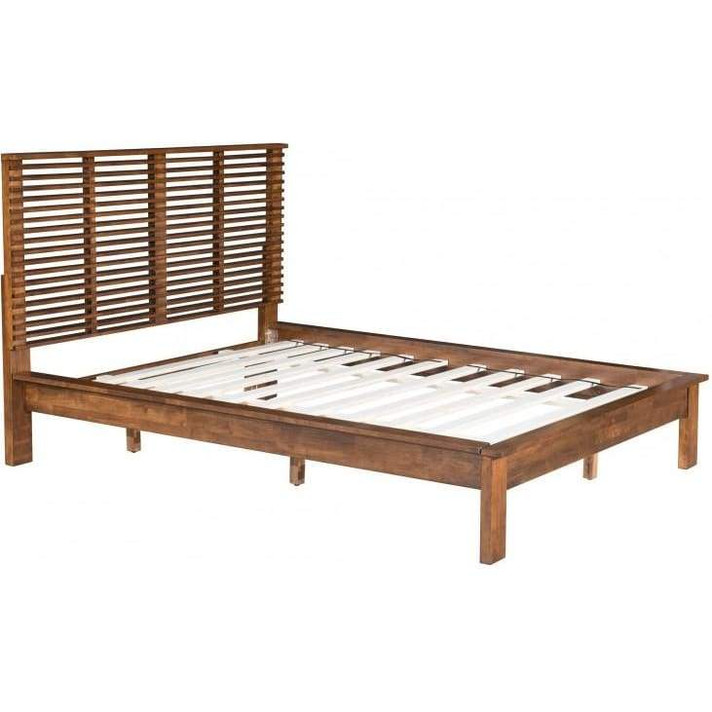 Linear Walnut Queen Platform Bed Linear Walnut Queen Platform Bed
