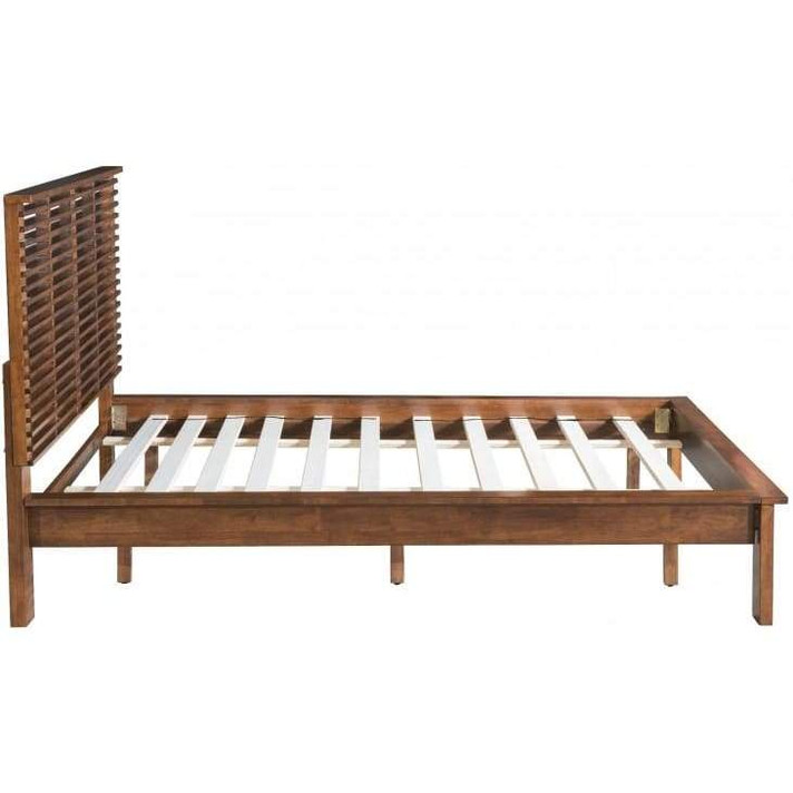 Linear Walnut Queen Platform Bed