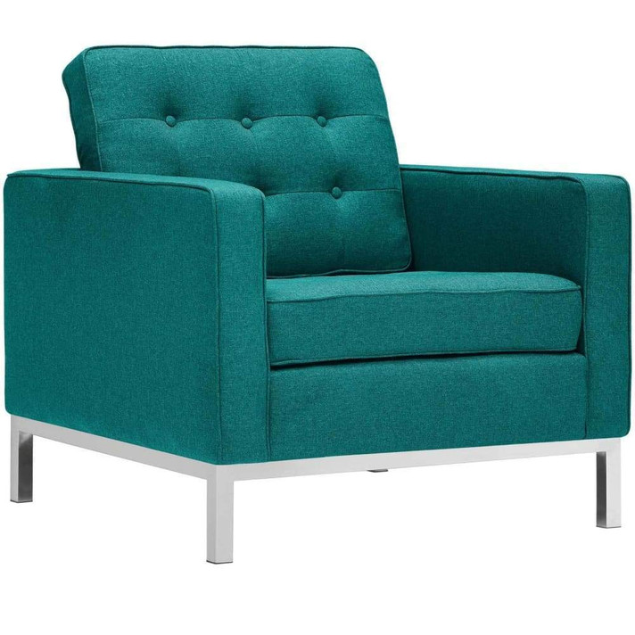 Loft Upholstered Fabric Armchair, Teal Loft Upholstered Fabric Armchair, Teal