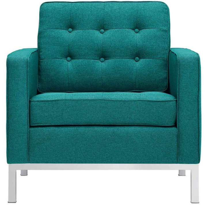 Loft Upholstered Fabric Armchair, Teal