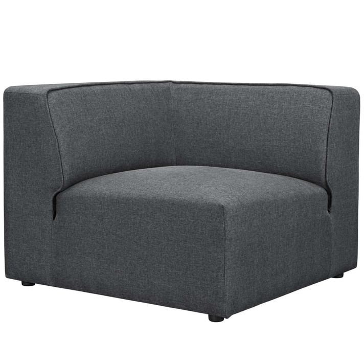 Mingle 5 Piece Upholstered Fabric Armless Sectional Sofa Set, Gray
