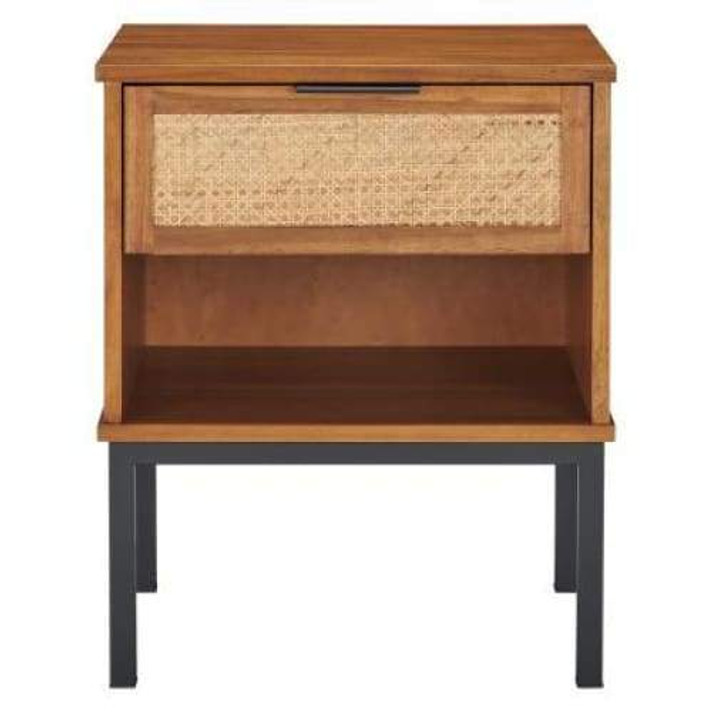 Caine Rattan Night Stand, Side Table, Brown