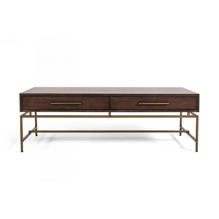 Nathan Acacia & Brass Coffee Table