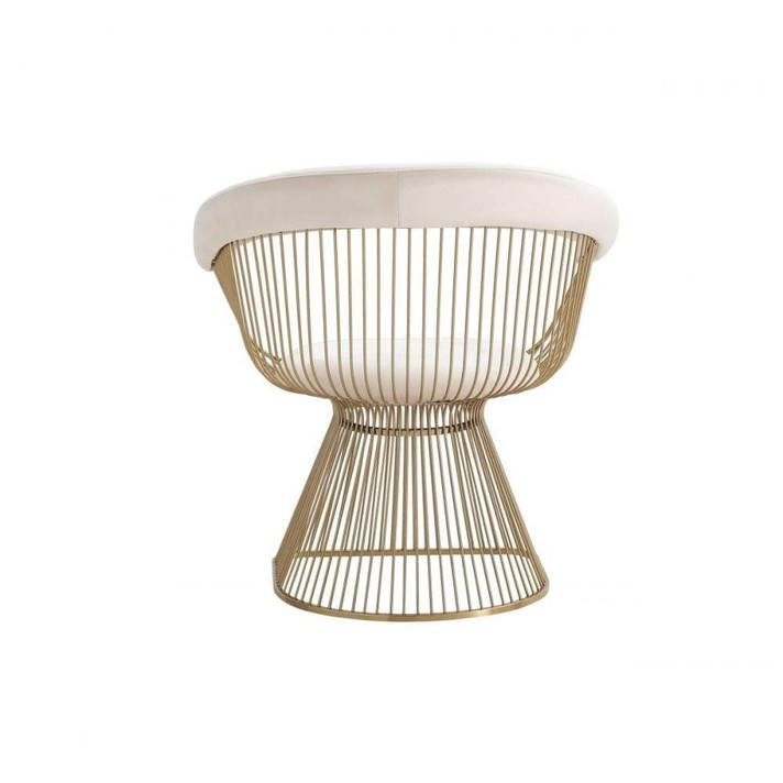 Platner Dining Chair Gold, Beige Velvet