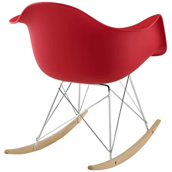 Rocker Plastic Lounge Chair, Red