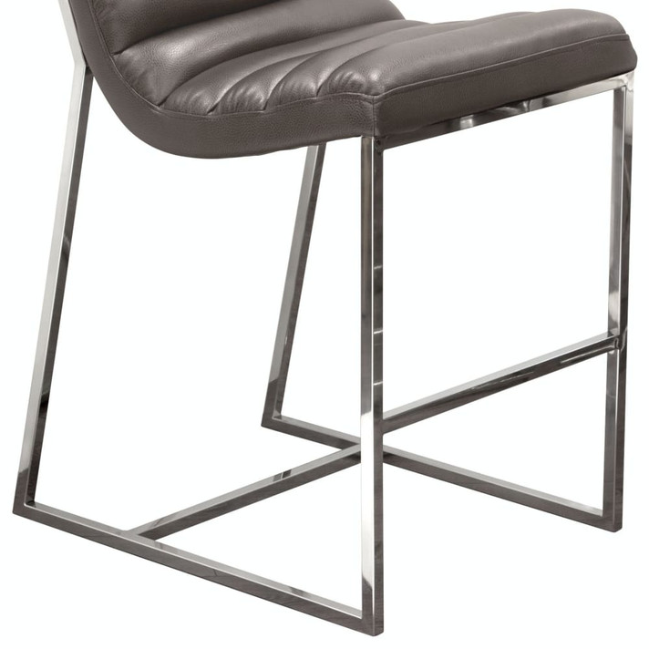 Bardot Counter Height Chair w/ Stainless Steel Frame - Elephant Grey